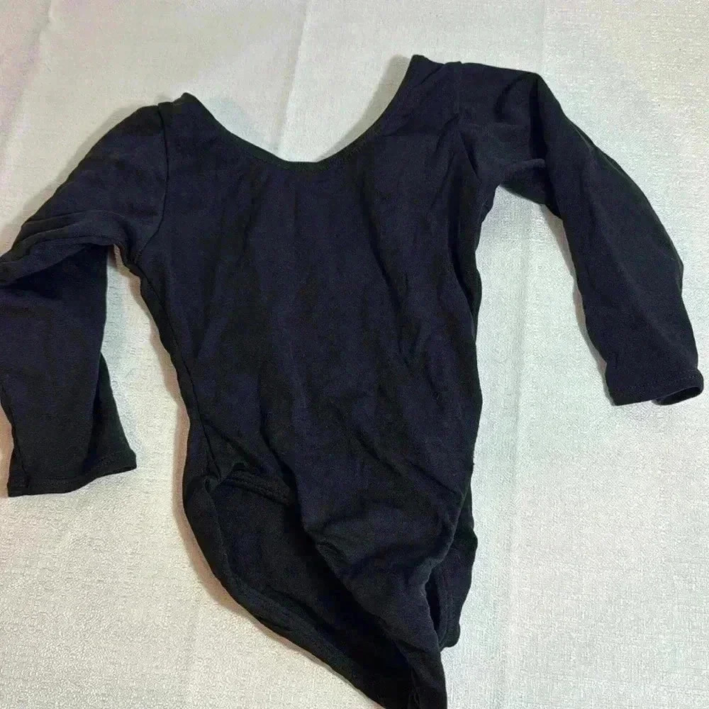 Jacques‎ Moret Ballet Black Leotard long sleeve Size XXS (2/3) GUC